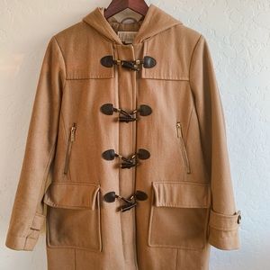 Michael Kors Hooded Toggle Wool Coat - Camel